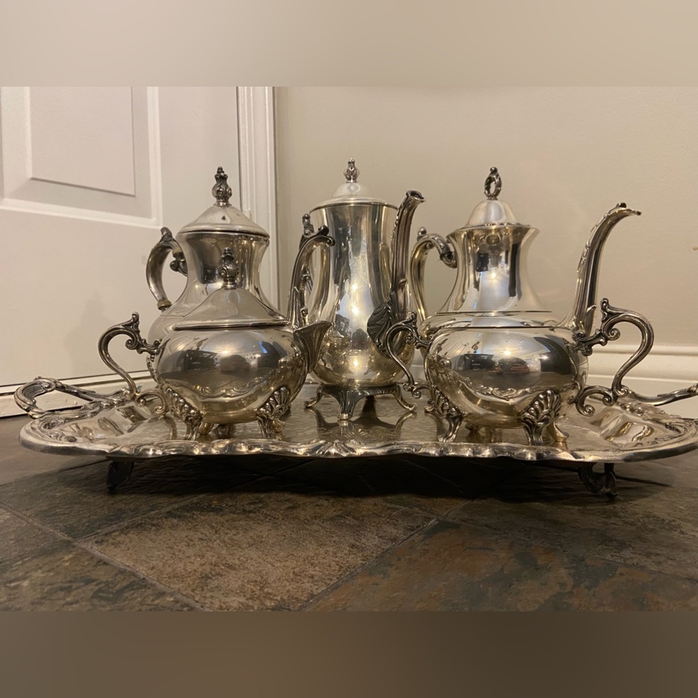 Late 19th Century Victorian FB Rogers Silver Plate Tea Coffee Set Vintage - Picture 2 of 10